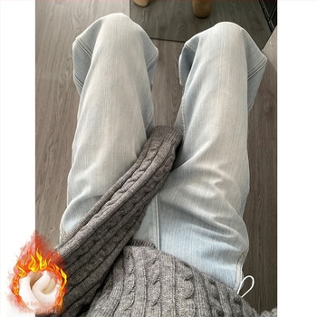 Kismama farmernadrág, laza szabású, 3/4 hosszú, Chenille anyag, spandex 30% alatt
