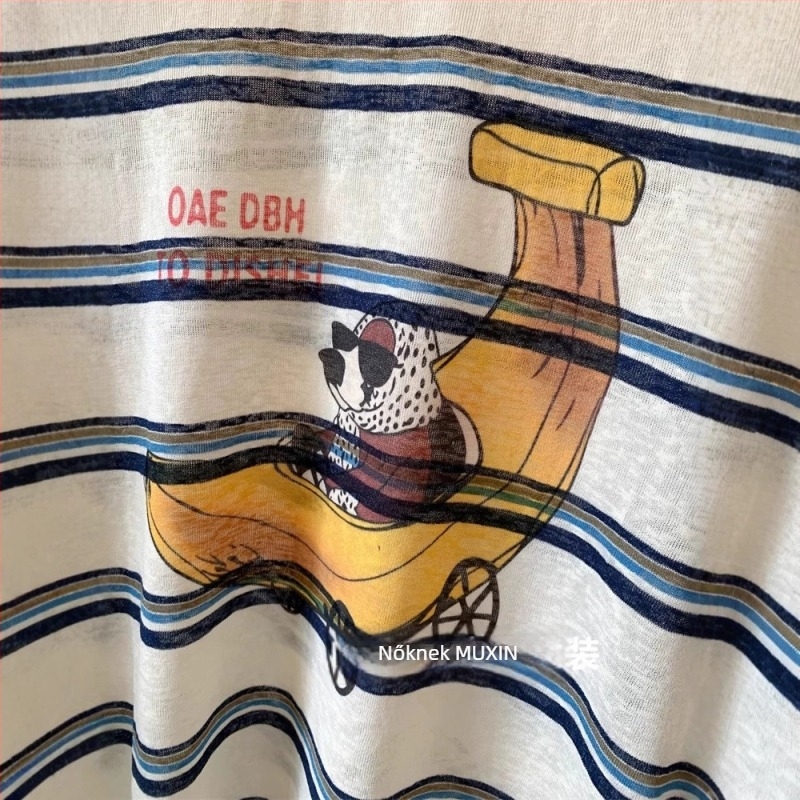 Női csíkos hosszú ujjú póló laza szabásban, középhosszú, kerek nyakú, pamut-poliészter keverék, patchwork, városi elegáns stílus