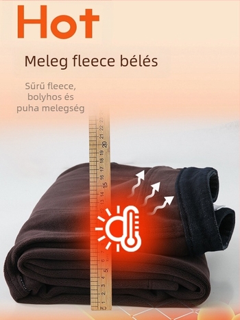 Női farmer fleece béléssel, pamut-stretch denimből, széles szárú, magas derekú, mikro-elasticitás, téli 2025