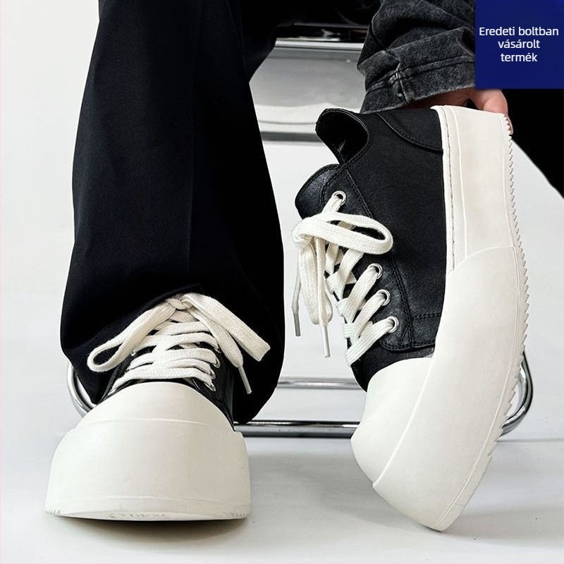 Férfi vászon sneakers kerek orrú, PU felsőrész, fűzős zárás, injekciós öntött talp
