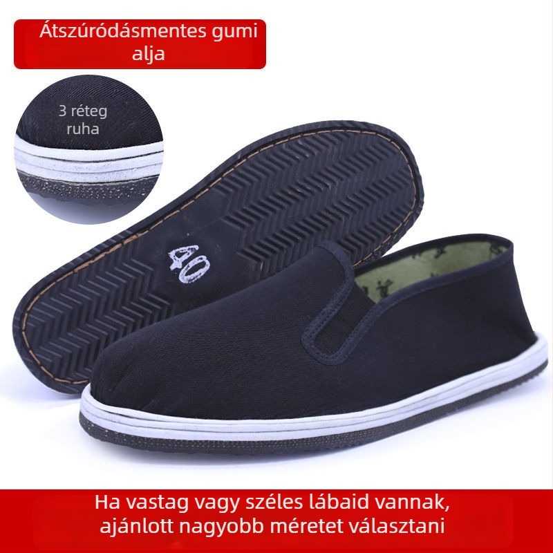 Old Beijing vászoncipő, slip-on munkacipő, alacsony profil, gumitalp, lélegző és kopásálló.