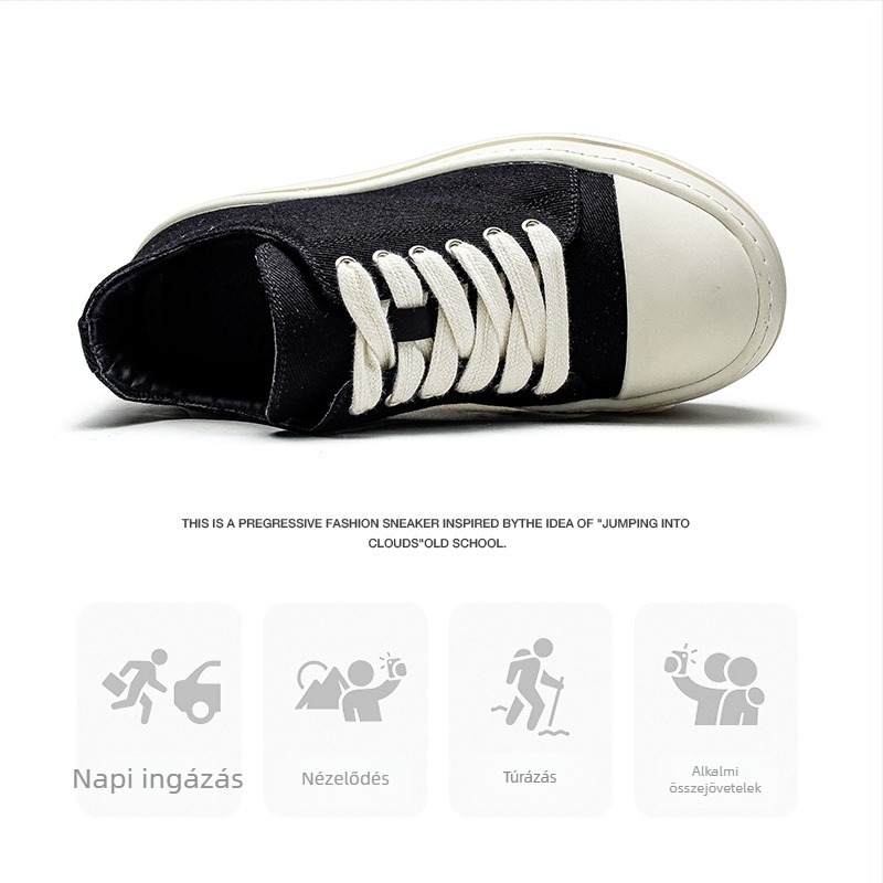 2024 őszi-téli uniszex vászon platformos sneaker, vastag talppal, mindennapi és sokoldalú