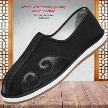 Női vintage lapos cipő pamut felsőrésszel, csíkos mintázat, alacsony sarok 1–3 cm, lélegző