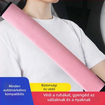 Gépjármű biztonsági öv vállvédő, szarvasbőr (szuede), dekoratív kiegészítő, logó nélkül
