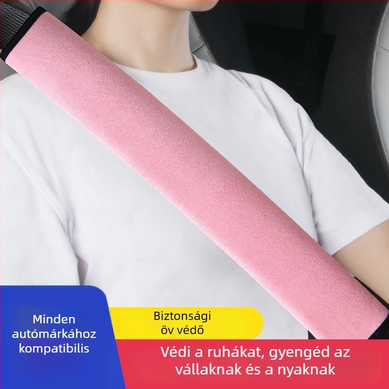 Gépjármű biztonsági öv vállvédő, szarvasbőr (szuede), dekoratív kiegészítő, logó nélkül