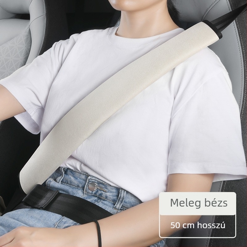 Gépjármű biztonsági öv vállvédő, szarvasbőr (szuede), dekoratív kiegészítő, logó nélkül