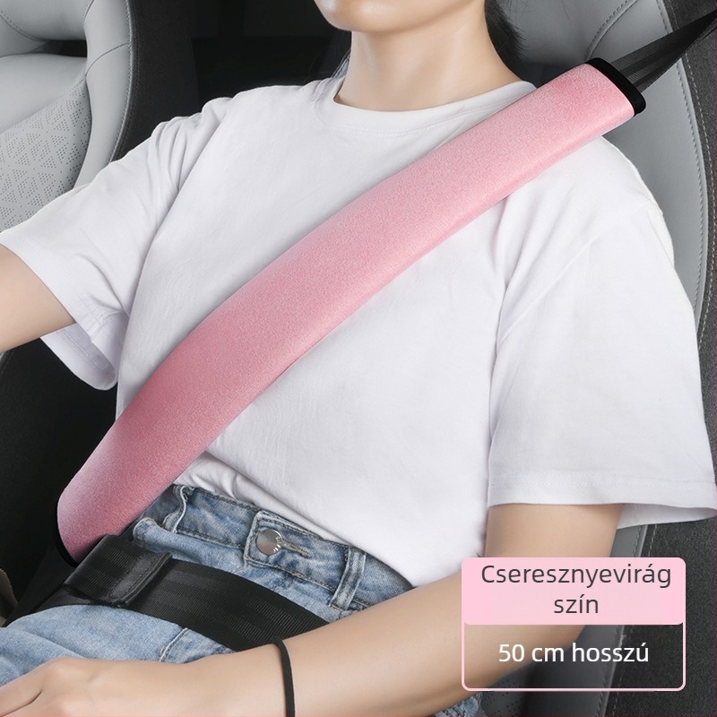 Gépjármű biztonsági öv vállvédő, szarvasbőr (szuede), dekoratív kiegészítő, logó nélkül