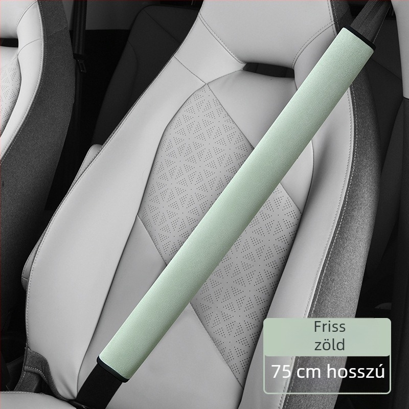 Gépjármű biztonsági öv vállvédő, szarvasbőr (szuede), dekoratív kiegészítő, logó nélkül