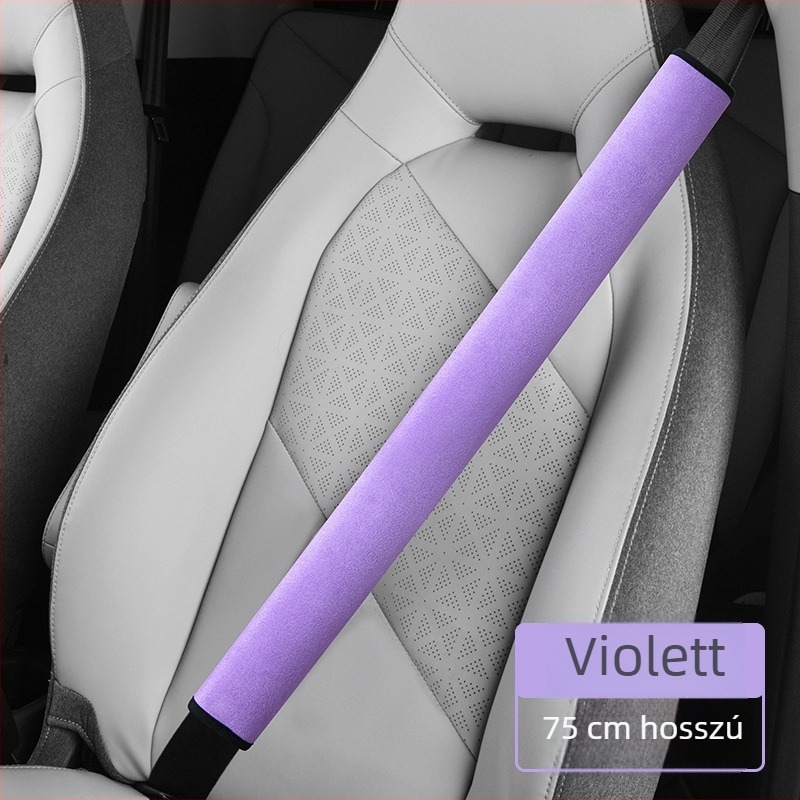 Gépjármű biztonsági öv vállvédő, szarvasbőr (szuede), dekoratív kiegészítő, logó nélkül