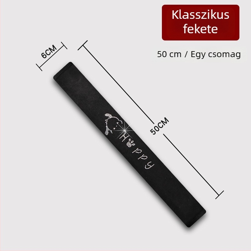 Autóöv vállpárna, plüss anyag, anti-nyakbefűzés dizájn, gyémánt-díszítés, kopás elleni védelem, súly 0,12 kg
