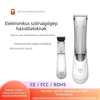 Elektronikus kutyaápoló olló szívóval és töltéssel, ABS, Xinyue Pet Care, 40 db egy dobozban