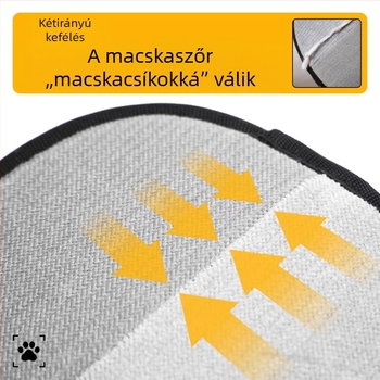 Elektrosztatikus szőrtelenítő kesztyű háziállatok számára, kétoldalas kefével