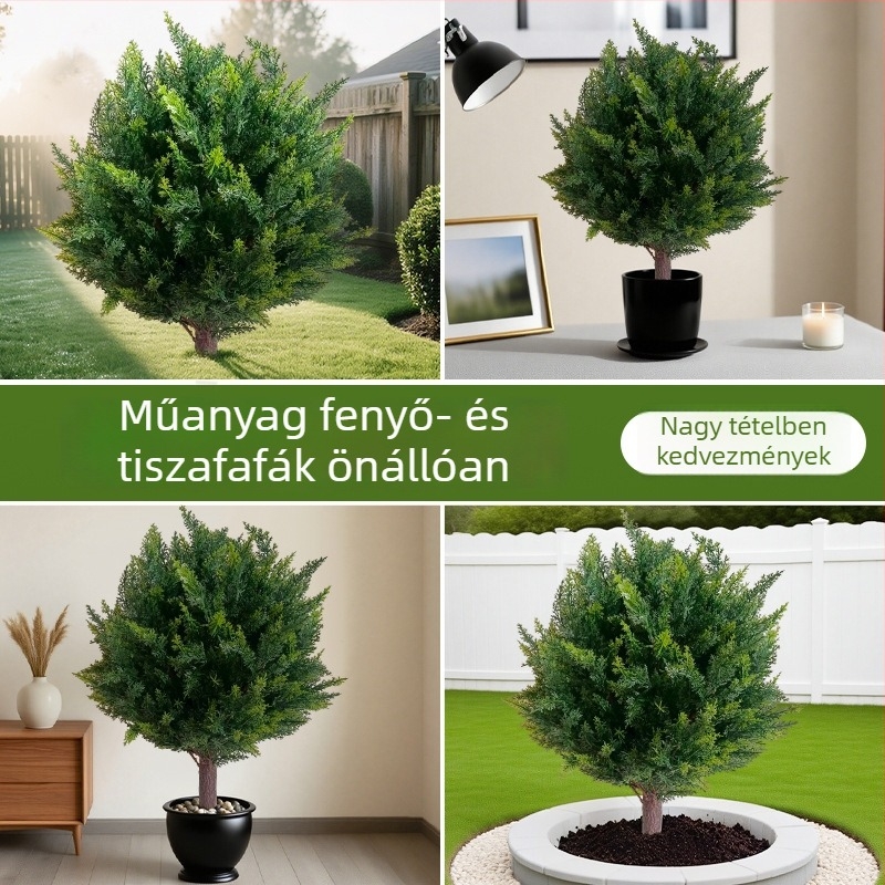 Mesterséges fenyő- és ciprus növény vázában – műanyag kültéri dekoratív dísz; Márka Yonghui; Anyag: Műanyag; Kivitelezés: 24932398224; Fajta: 19037836944