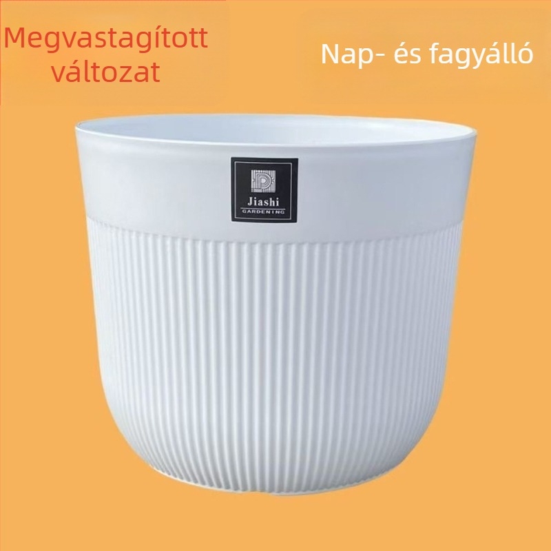 Vastagított műanyag virágcserép, extránagy méret, nagy átmérővel, Bird of Paradise, gyümölcsfák és áfonya számára