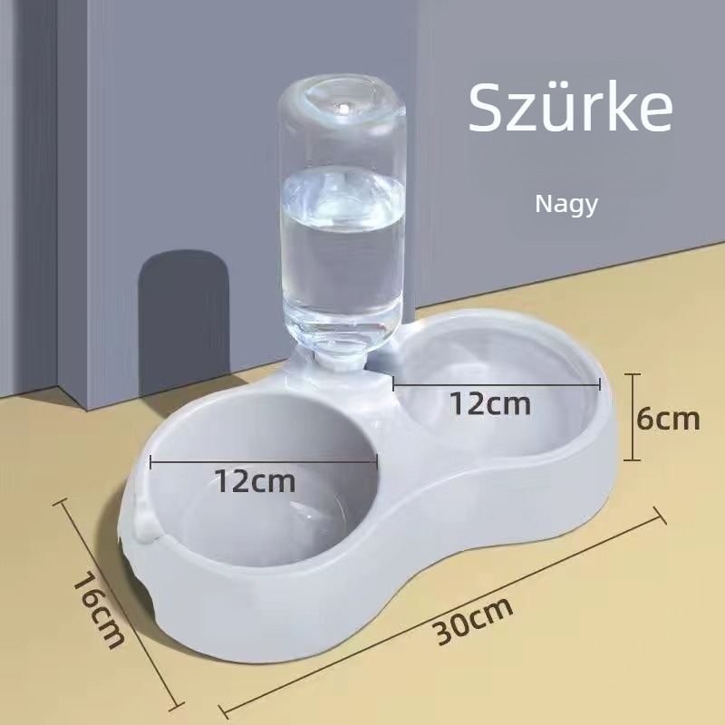 Műanyag 2 az 1-ben macska víz- és etetőtál