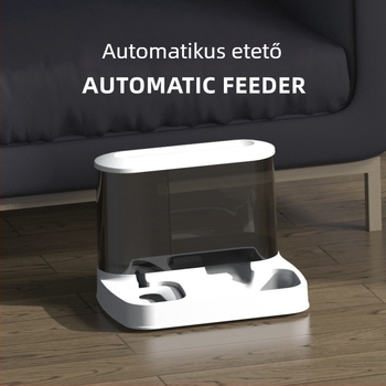 Macska automata etető- és itató berendezés nagy kapacitással, folyamatos vízáramlás, száraz száj dizájn, PP anyag, Sheng Lun Pet