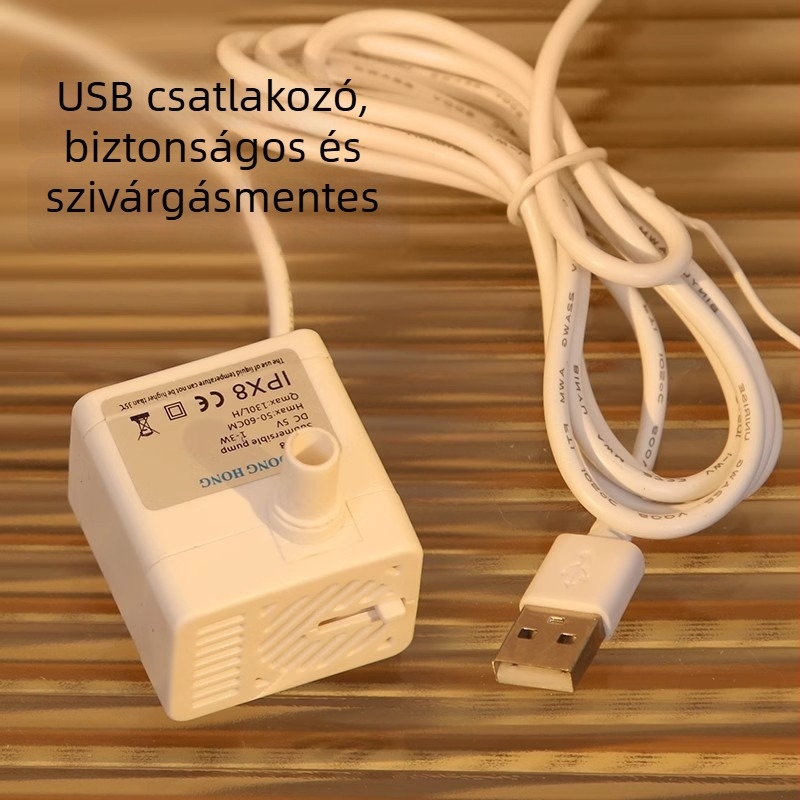 USB‑tápellátású DC‑5V alatti merítőszivattyú macska vízadagolóhoz automatikus keringéssel, ABS anyag