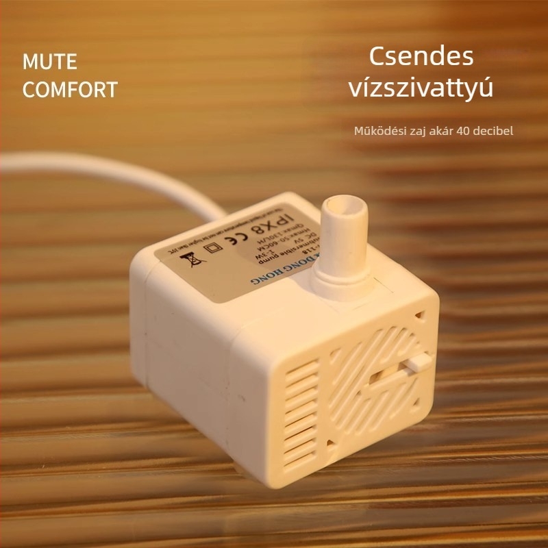 USB‑tápellátású DC‑5V alatti merítőszivattyú macska vízadagolóhoz automatikus keringéssel, ABS anyag