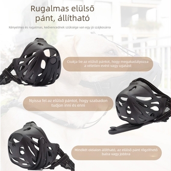 Új, lélegző kutyaszájkosár harapás- és ugatás elleni védelemmel, állítható, ivásra és evésre, nylon fényvisszaverő edzéshez