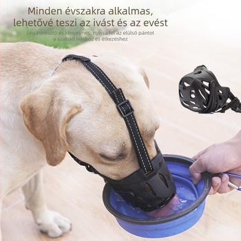 Új, lélegző kutyaszájkosár harapás- és ugatás elleni védelemmel, állítható, ivásra és evésre, nylon fényvisszaverő edzéshez