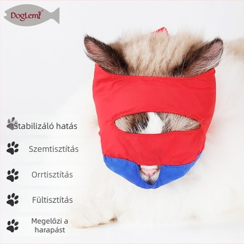 DogLemi nylon macska harapás elleni maszk gondozáshoz és fültisztításhoz
