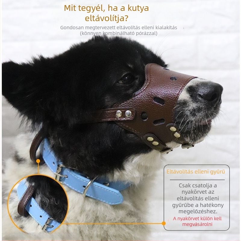 Bőr kutya-muzzel – harapás elleni, ugatás elleni