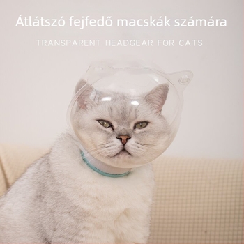 Macska fejvédő sapka ápoláshoz: védelem harapás ellen, fürdetéshez és körömvágáshoz, védelem a karcolások és a nyalogatás ellen, Elizabethi gallér