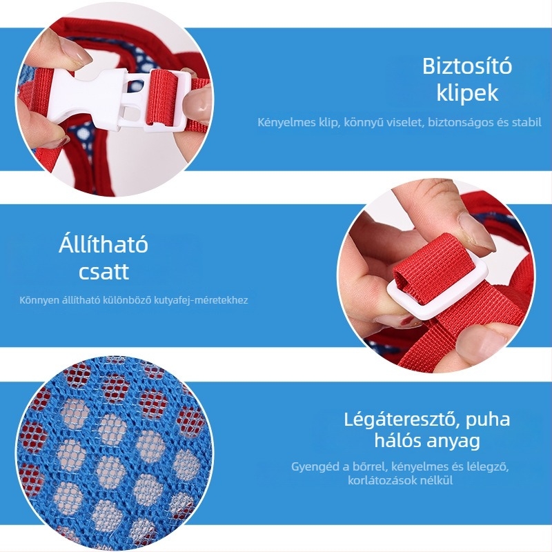 Doglemi kutya szájvédő, poliészter, légáteresztő hálóval, harapás elleni, 30 db-os csomag