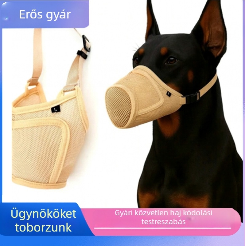 Kutyaszájkosár, harapás elleni és ugatás elleni, légáteresztő, állítható méret