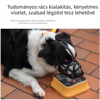 Kutyaszájkosár harapás, ugatás és evés megelőzésére, vízivó tartozékkal és ugatás elleni eszközzel - Hao mark, poliészter
