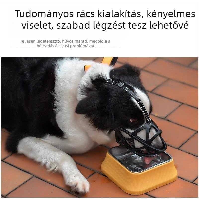 Kutyaszájkosár harapás, ugatás és evés megelőzésére, vízivó tartozékkal és ugatás elleni eszközzel - Hao mark, poliészter