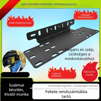 Univerzális rendszám tartó, vasból készült, rögzítés az off-road első lökhárítóhoz LED spotlámpához 12V/24V