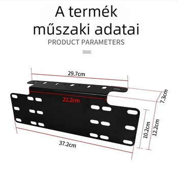 Univerzális rendszám tartó, vasból készült, rögzítés az off-road első lökhárítóhoz LED spotlámpához 12V/24V