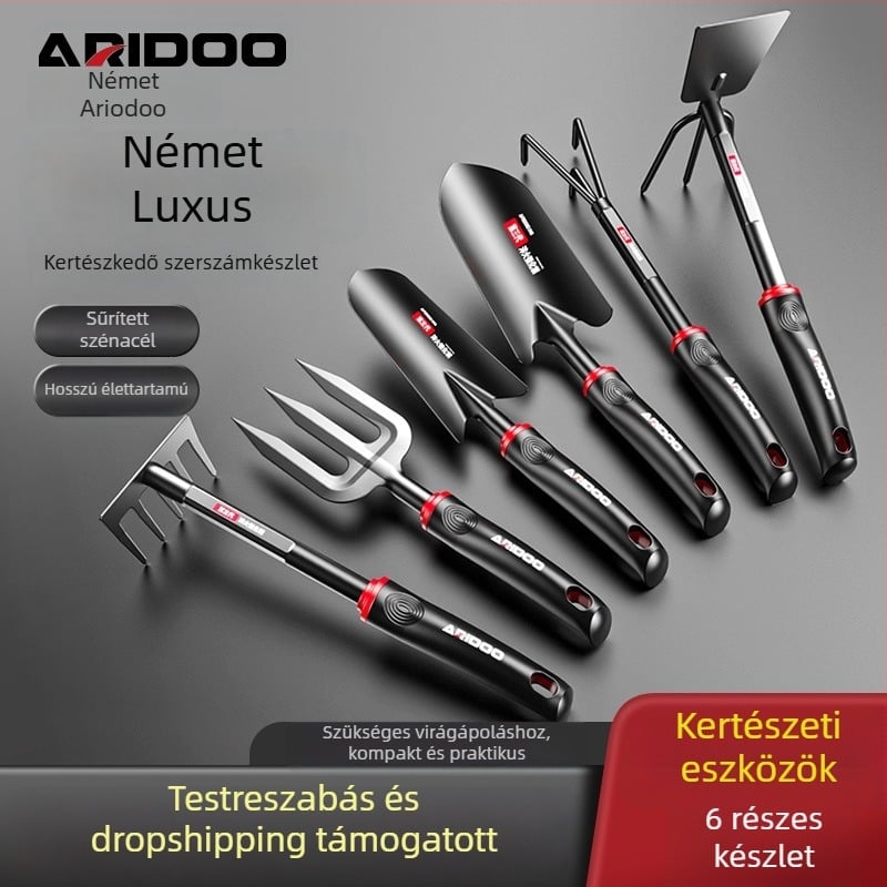 Airuidun Kerti ásó készlet – három darabos, virágok és zöldségek ültetésére, talaj ásására és lazítására, cserepes növényekhez