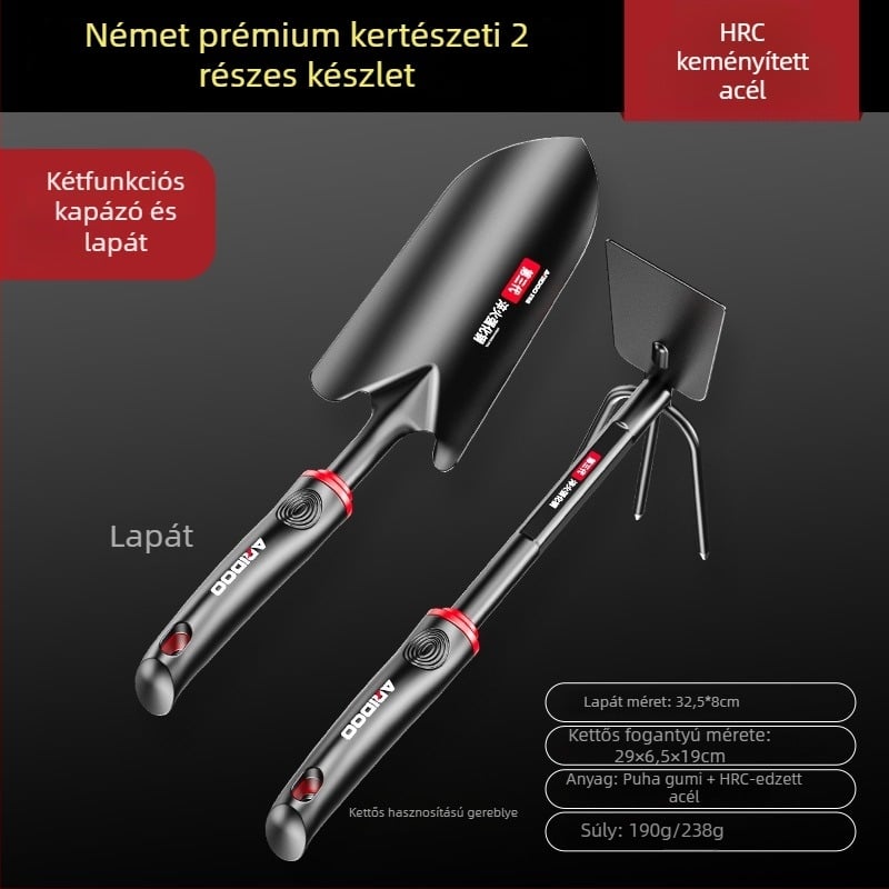 Airuidun Kerti ásó készlet – három darabos, virágok és zöldségek ültetésére, talaj ásására és lazítására, cserepes növényekhez