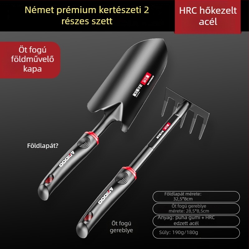 Airuidun Kertészeti Lapátkészlet – három darabos készlet virágültetéshez, talajásáshoz, zöldségültetéshez, talaj lazításához és gyomláláshoz