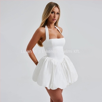 Estélyi ruha halternek nyakúval, ujjatlan, tutu szoknya, poliészter anyag