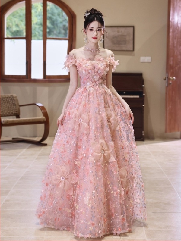 Rózsaszín estélyi ruha nőknek, magas derékkal, ujjatlan, hosszú szoknyával, poliészter anyag (30–50% tartalom)