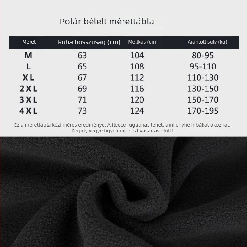 Kapucnis polárdzseki csíkos mintával, pamut külső, poliészter bélés