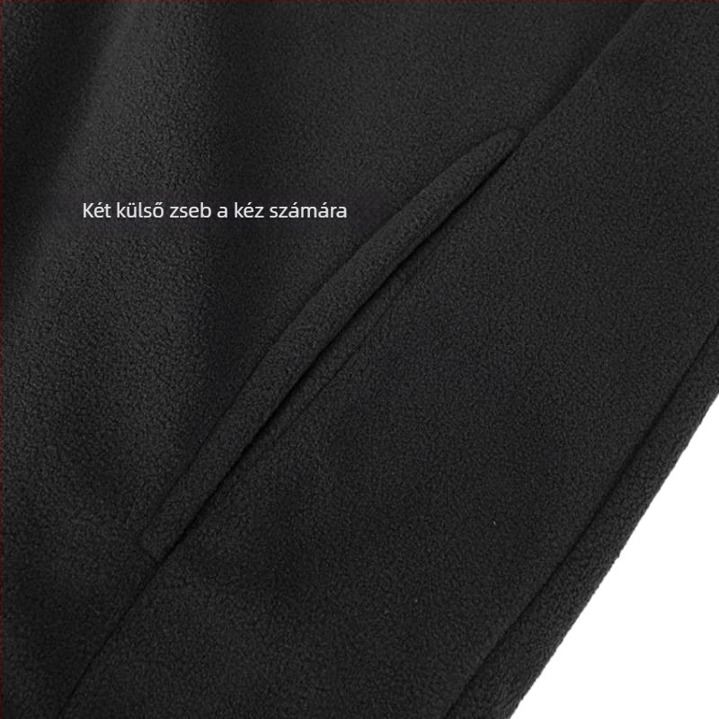 Kapucnis polárdzseki csíkos mintával, pamut külső, poliészter bélés