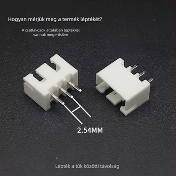XH sorozat 2,54 mm egyenes pin-header, 2P–20P, réz érintkezők