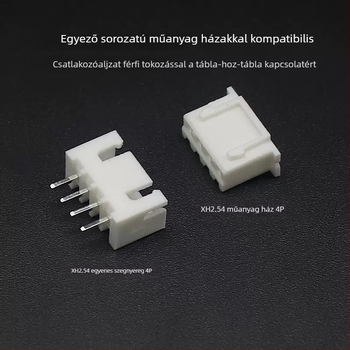 XH sorozat 2,54 mm egyenes pin-header, 2P–20P, réz érintkezők