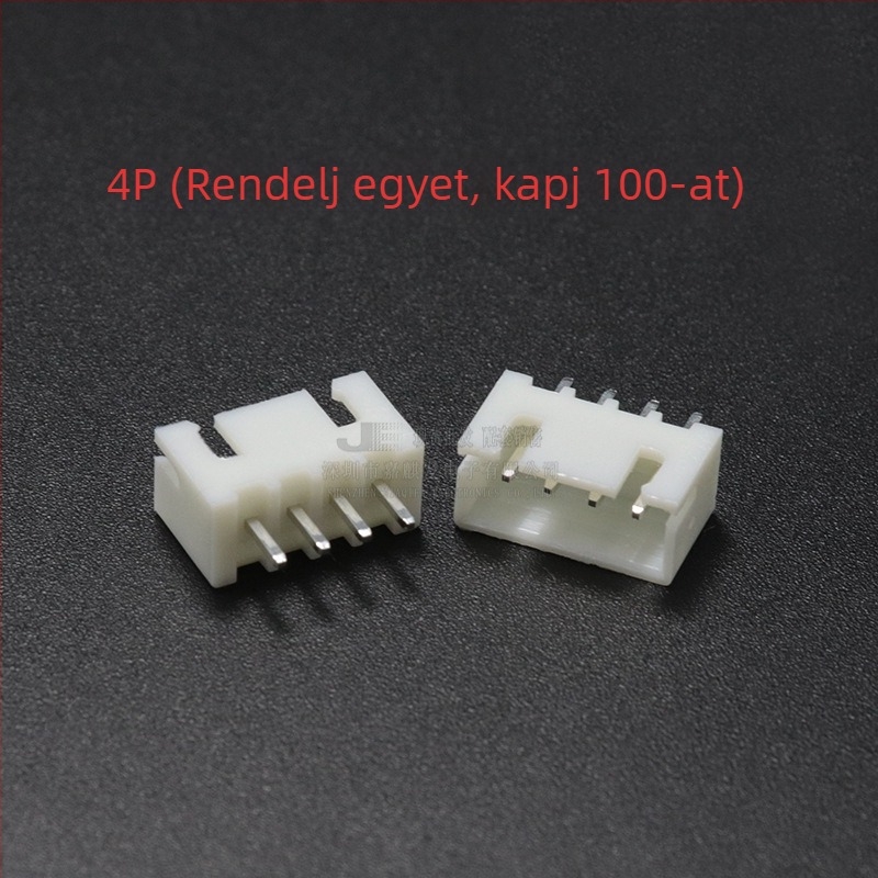 XH sorozat 2,54 mm egyenes pin-header, 2P–20P, réz érintkezők