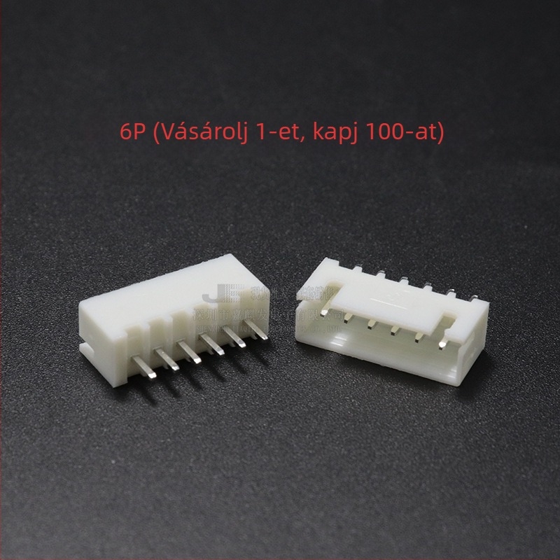 XH sorozat 2,54 mm egyenes pin-header, 2P–20P, réz érintkezők