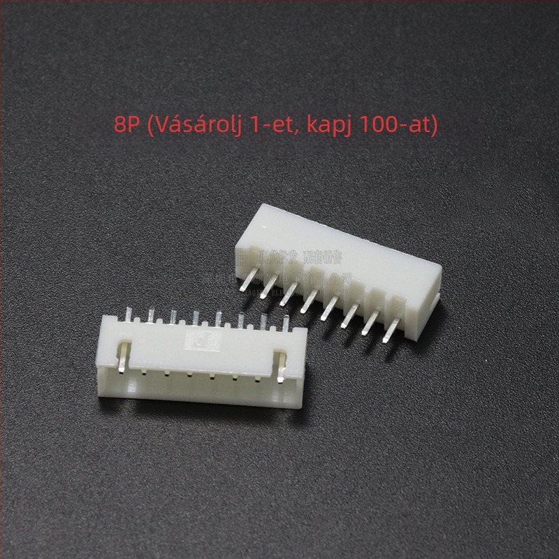 XH sorozat 2,54 mm egyenes pin-header, 2P–20P, réz érintkezők