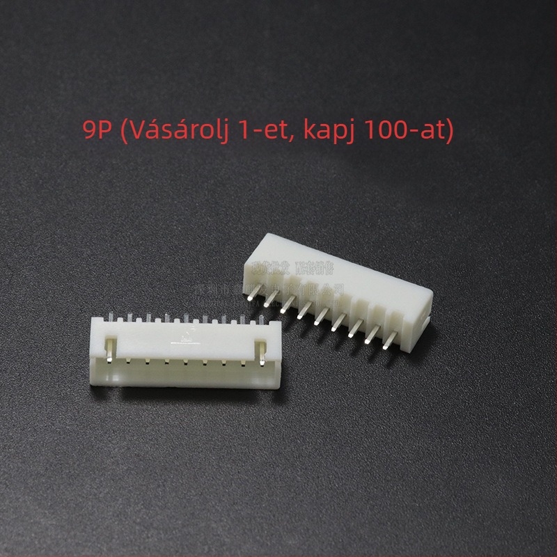 XH sorozat 2,54 mm egyenes pin-header, 2P–20P, réz érintkezők