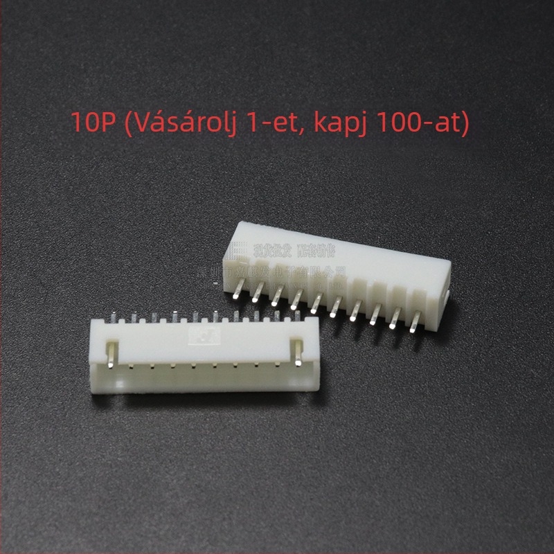 XH sorozat 2,54 mm egyenes pin-header, 2P–20P, réz érintkezők