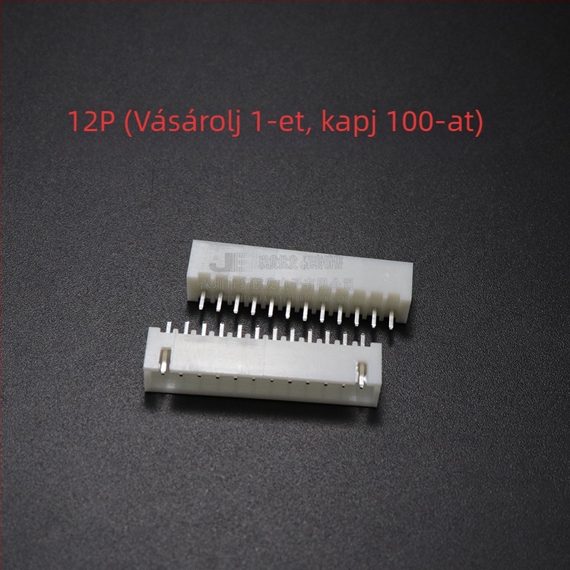 XH sorozat 2,54 mm egyenes pin-header, 2P–20P, réz érintkezők