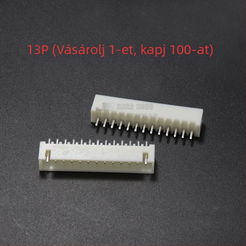 XH sorozat 2,54 mm egyenes pin-header, 2P–20P, réz érintkezők