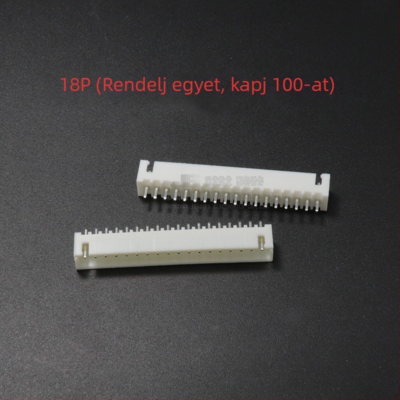 XH sorozat 2,54 mm egyenes pin-header, 2P–20P, réz érintkezők